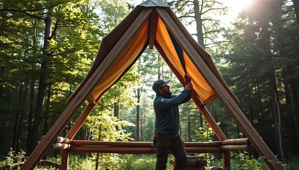 A-Frame Shelter Roof Installation