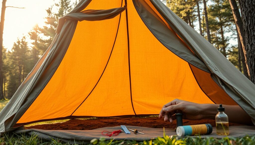 camping tarp shelter maintenance
