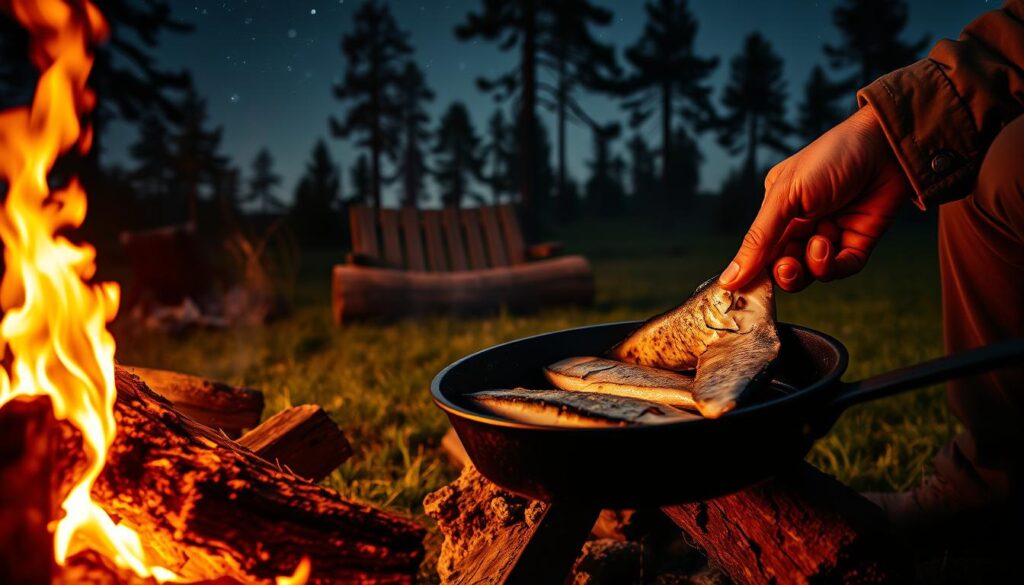 cooking over fire