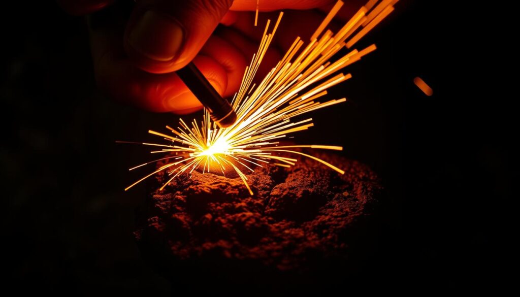fire steel striking technique