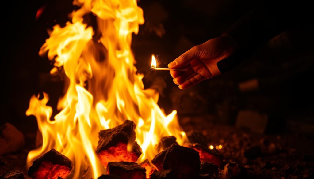 igniting fire