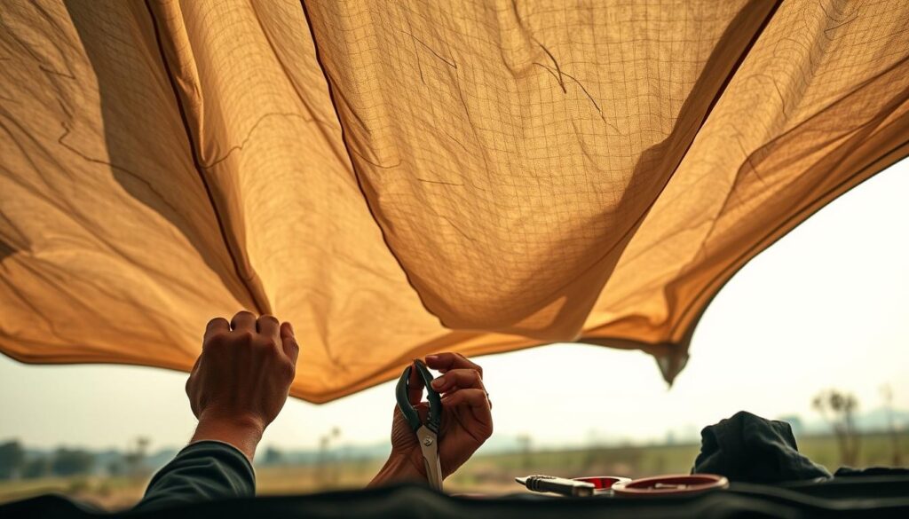shelter tarpaulin maintenance