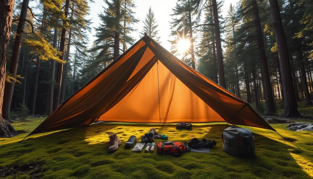 tarp shelter setup