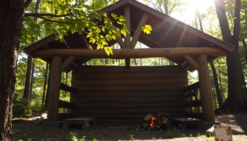 wood shelter construction